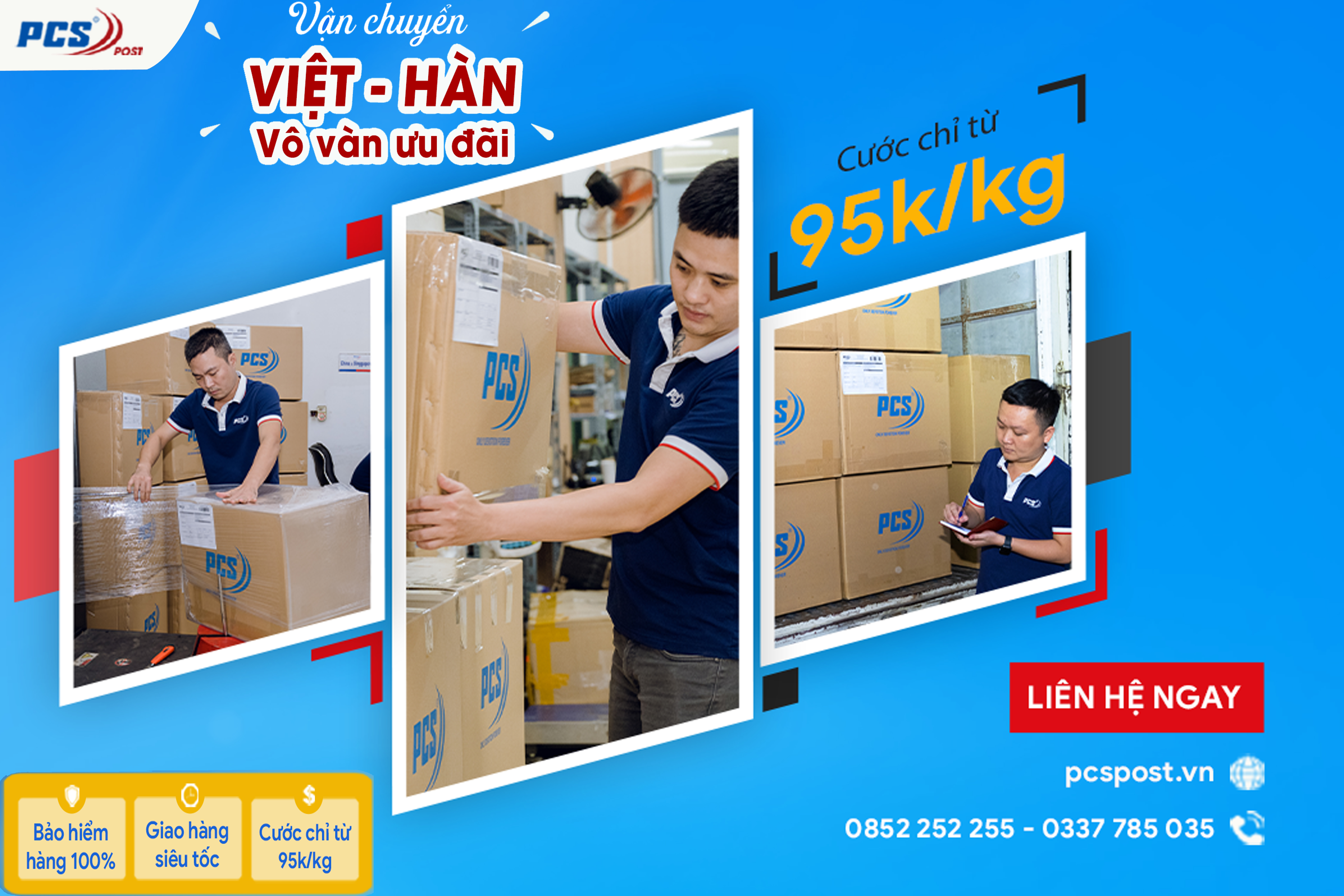 Tận hưởng dịch vụ vận chuyển Việt Hàn tại PCS Post cước chỉ từ 95k