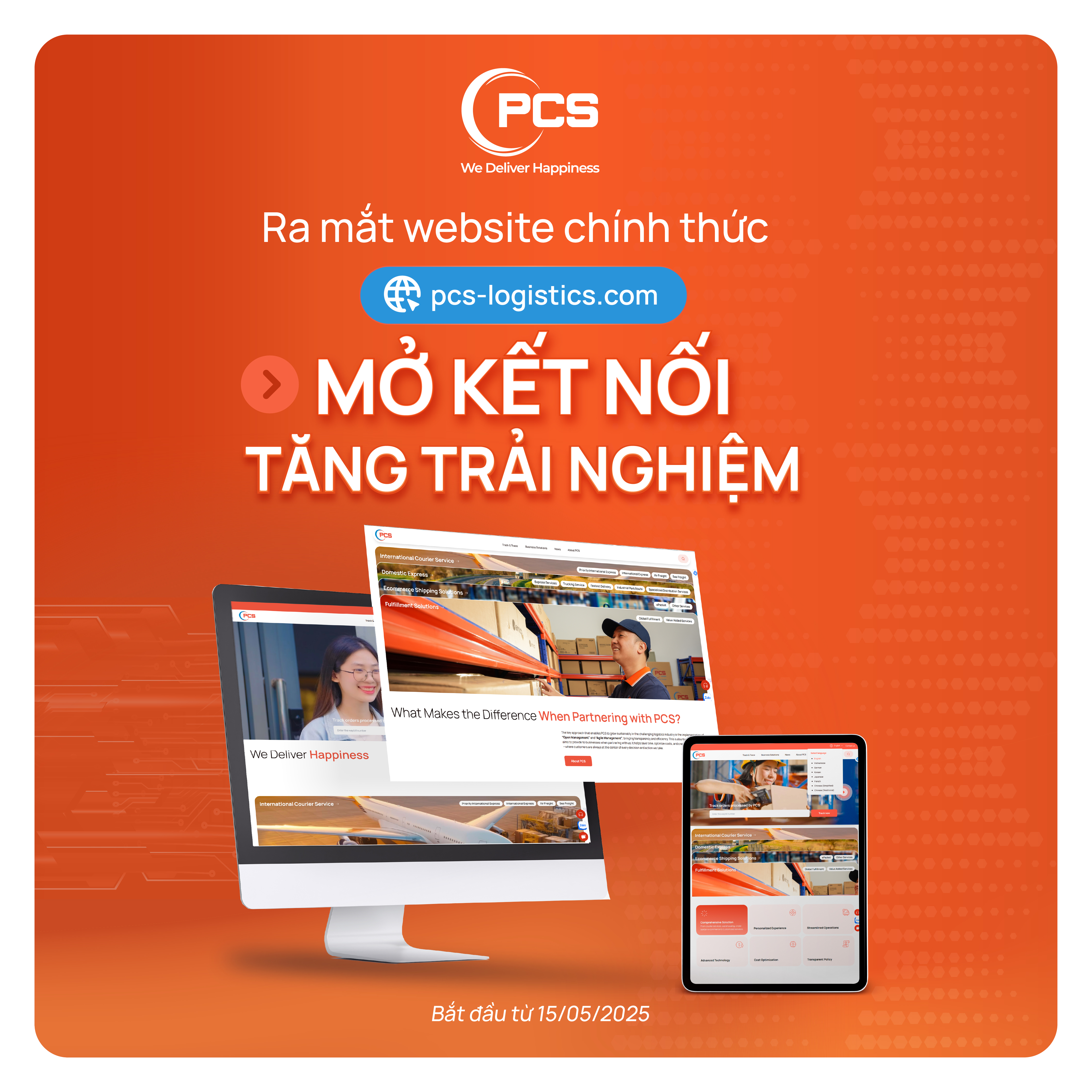 Thông báo ra mắt Website PCS Logistics