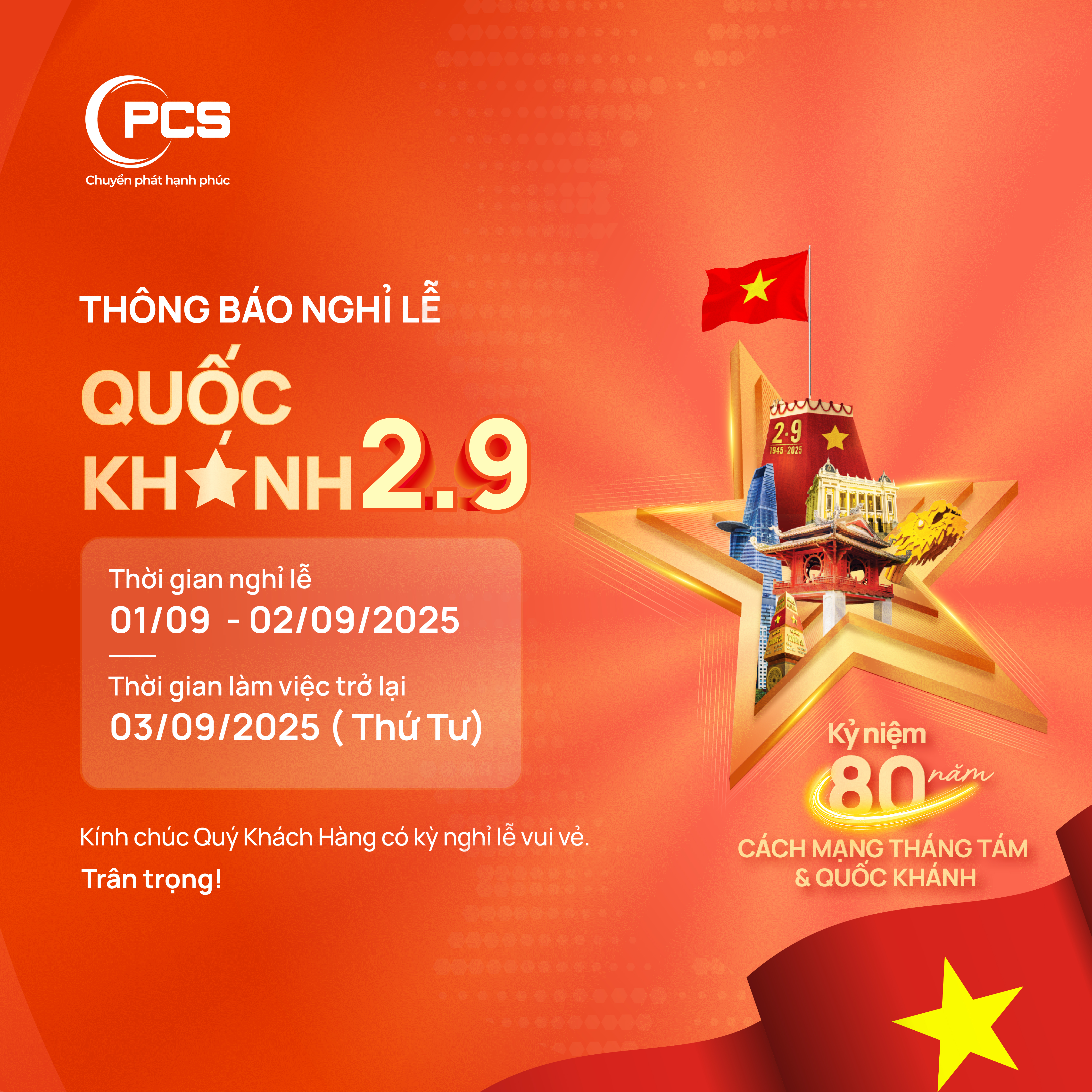 Nghỉ lễ 2/9/2025