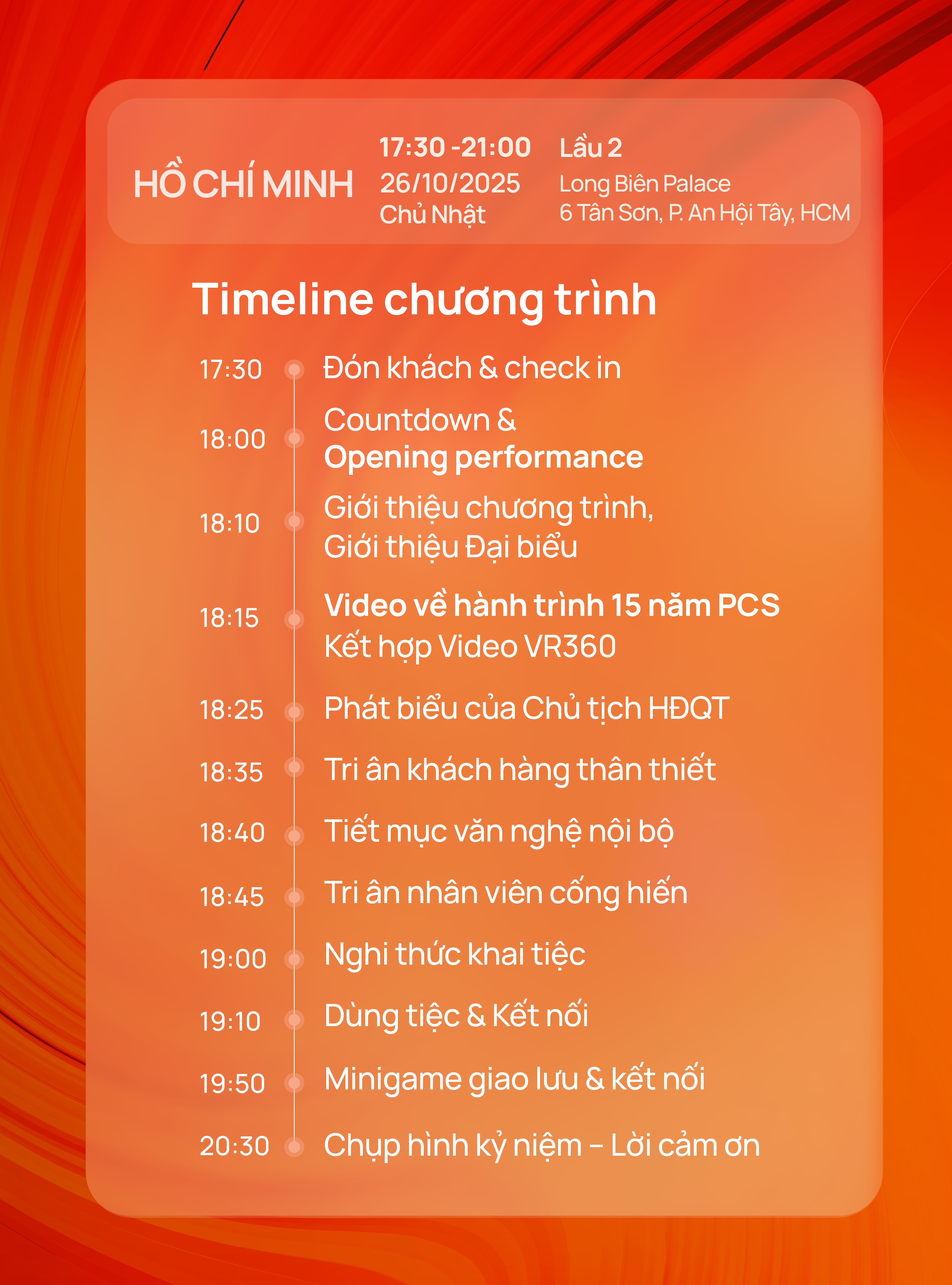 Lễ kỷ niệm 15 năm thành lập PCS