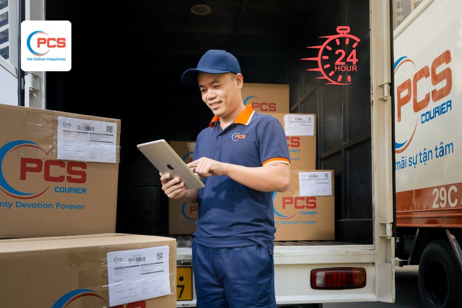 Express delivery service in Vietnam with priority handling within 24 hours at PCS Logistics.