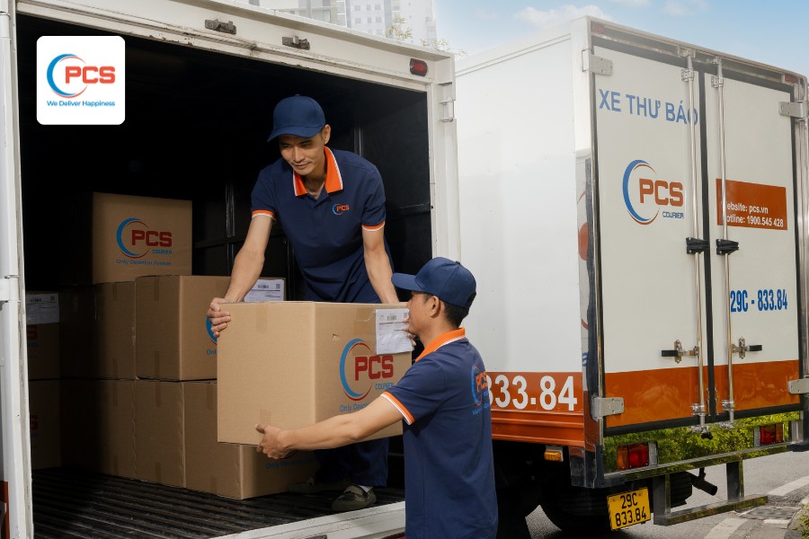 PCS Logistics inspects cargo carefully before express delivery handling.