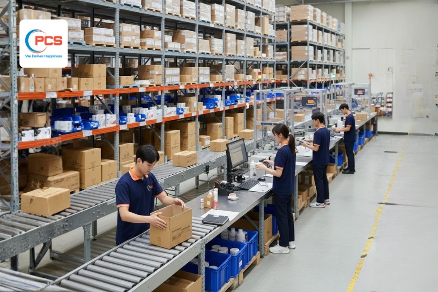 Thời gian xử l&yacute; đơn h&agrave;ng fulfillment nhanh ch&oacute;ng tại PCS Logistics