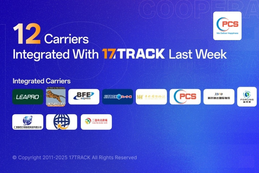 PCS đã có mặt trên hệ thống 17Track từ tháng 5/2025 PCS đã có mặt trên hệ thống 17Track từ tháng 5/2025