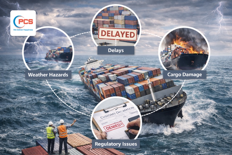 Vận chuyển đường biển tiềm ẩn rủi ro về thời tiết, chậm trễ, hư hỏng và thất lạc hàng hóa. Vận chuyển đường biển tiềm ẩn rủi ro về thời tiết, chậm trễ, hư hỏng và thất lạc hàng hóa.