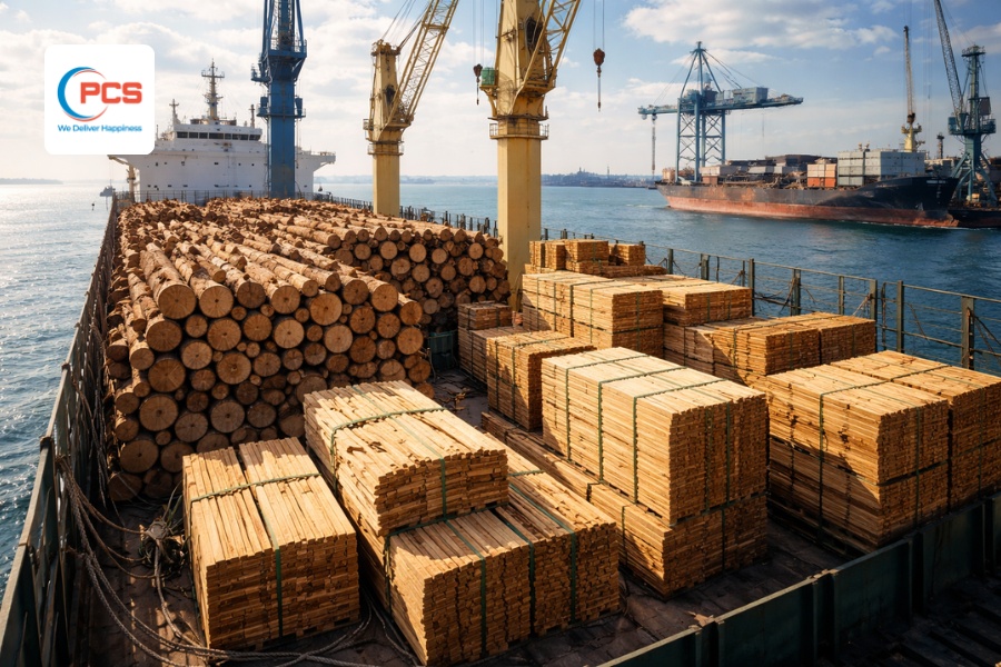 C&aacute;c loại gỗ thường vận chuyển gồm gỗ tr&ograve;n, gỗ xẻ, v&aacute;n &eacute;p v&agrave; sản phẩm gỗ th&agrave;nh phẩm.