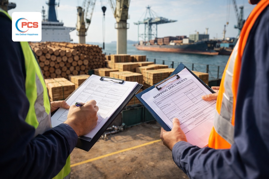 Thủ tục vận chuyển gỗ đường biển bao gồm hồ sơ xuất nhập khẩu v&agrave; kiểm dịch l&acirc;m sản.