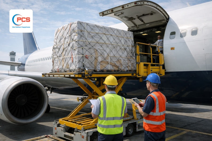 Giao h&agrave;ng tại s&acirc;n bay đến, ho&agrave;n tất thủ tục v&agrave; b&agrave;n giao cho đơn vị nhận h&agrave;ng.