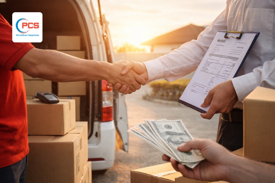 H&agrave;ng h&oacute;a được giao cho người nhận theo phương thức đ&atilde; thỏa thuận trong hợp đồng vận chuyển