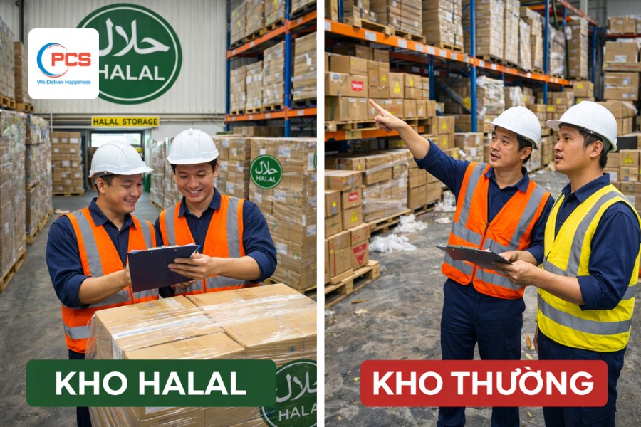 kho b&atilde;i Halal kh&aacute;c kho b&atilde;i th&ocirc;ng thường ở chuẩn mực vận h&agrave;nh v&agrave; mức độ tu&acirc;n thủ