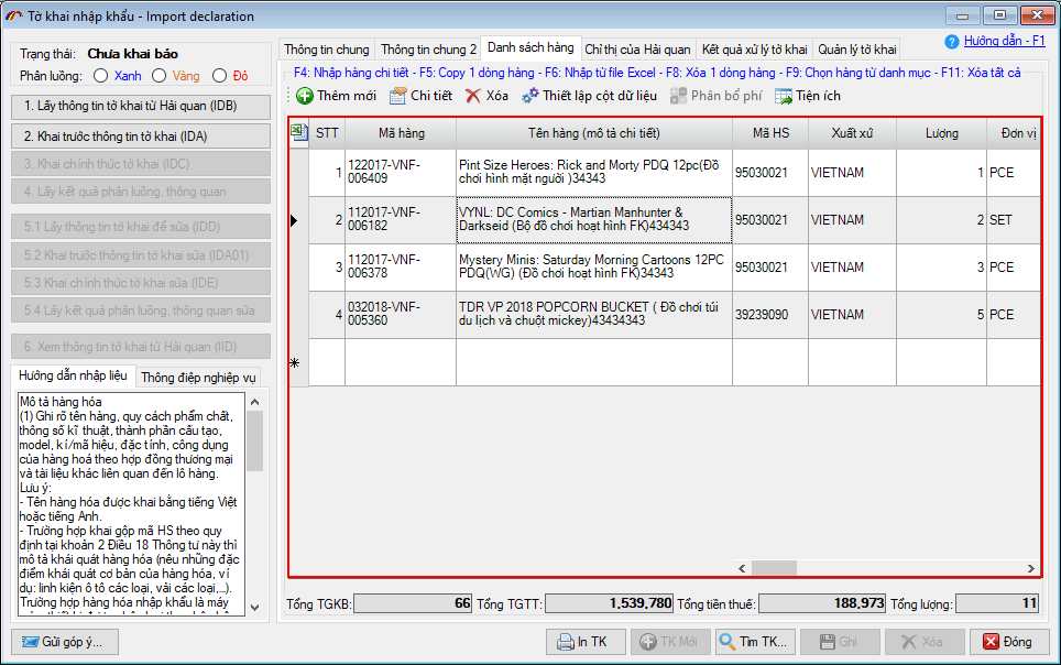  Nhập trực tiếp danh s&aacute;ch h&agrave;ng h&oacute;a