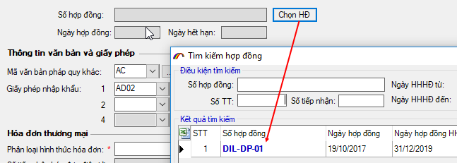 Khai b&aacute;o số hợp đồng, ng&agrave;y hợp đồng