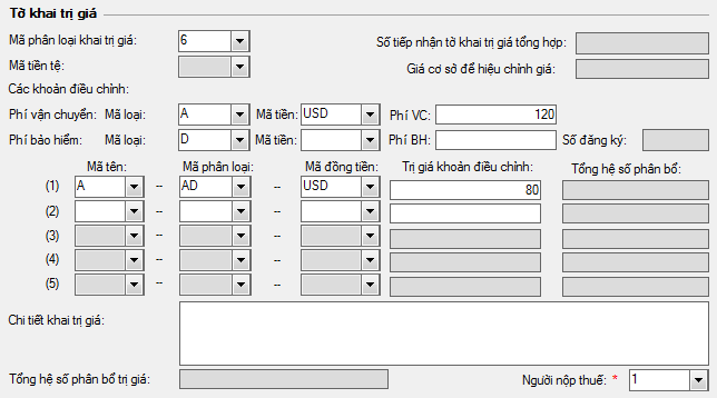 Th&ocirc;ng tin khai trị gi&aacute;