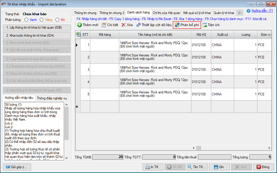 Khai b&aacute;o ph&iacute; vận chuyển, bảo hiểm v&agrave; c&aacute;c khoản điều chỉnh