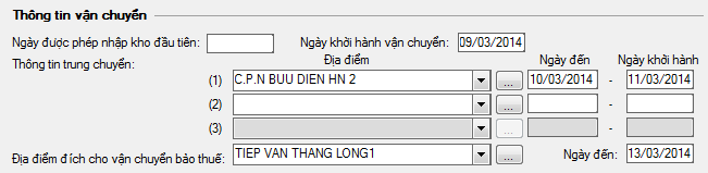 Ho&agrave;n thiện c&aacute;c dữ liệu li&ecirc;n quan đến qu&aacute; tr&igrave;nh vận chuyển h&agrave;ng h&oacute;a.