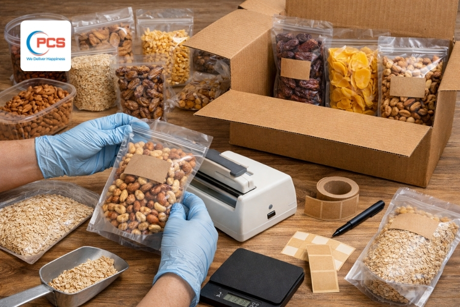 Thực phẩm cần cho vào bao bì kín trước khi bỏ vào thùng carton Thực phẩm cần cho vào bao bì kín trước khi bỏ vào thùng carton