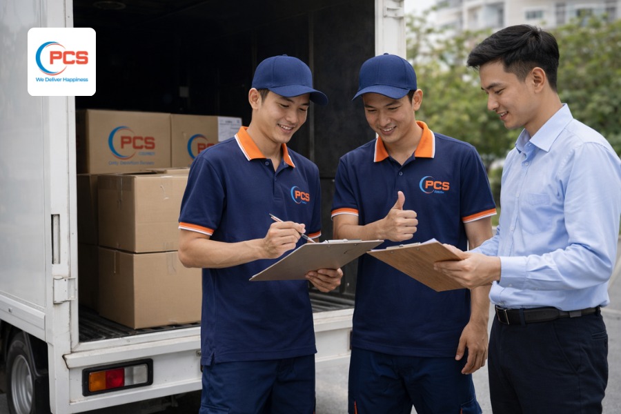 PCS giao h&agrave;ng tới địa điểm thỏa thuận sau đ&oacute; b&agrave;n giao v&agrave; nghiệm thu