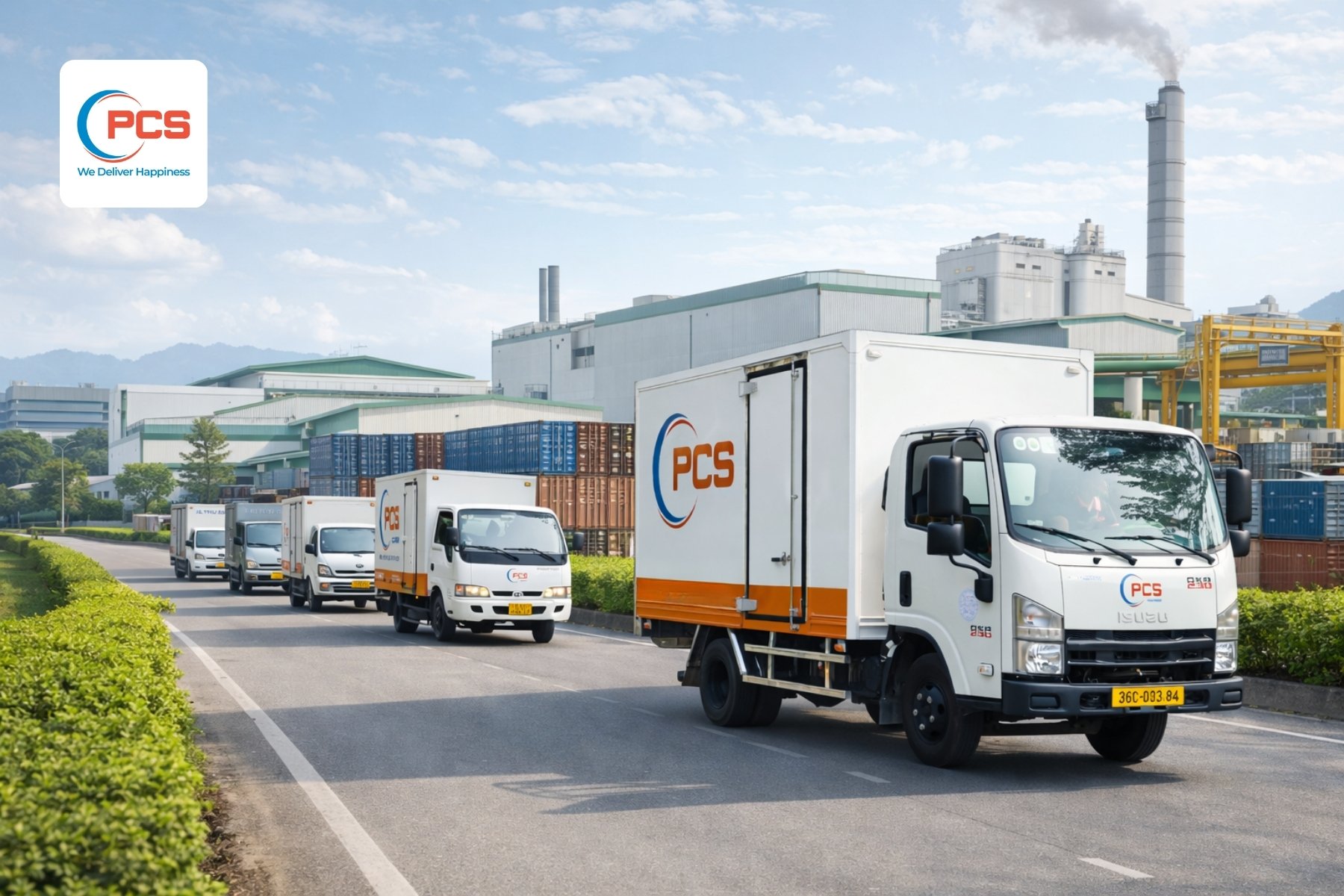 Dịch vụ vận chuyển h&agrave;ng h&oacute;a đi c&aacute;c khu c&ocirc;ng nghiệp tại PCS