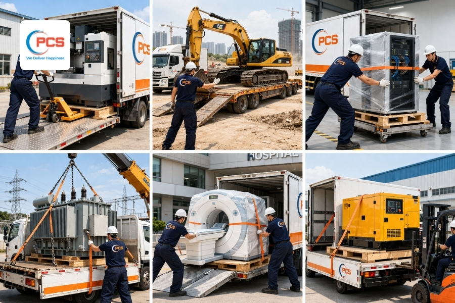 Tổng hợp c&aacute;c loại thiết bị m&aacute;y m&oacute;c phổ biến được vận chuyển