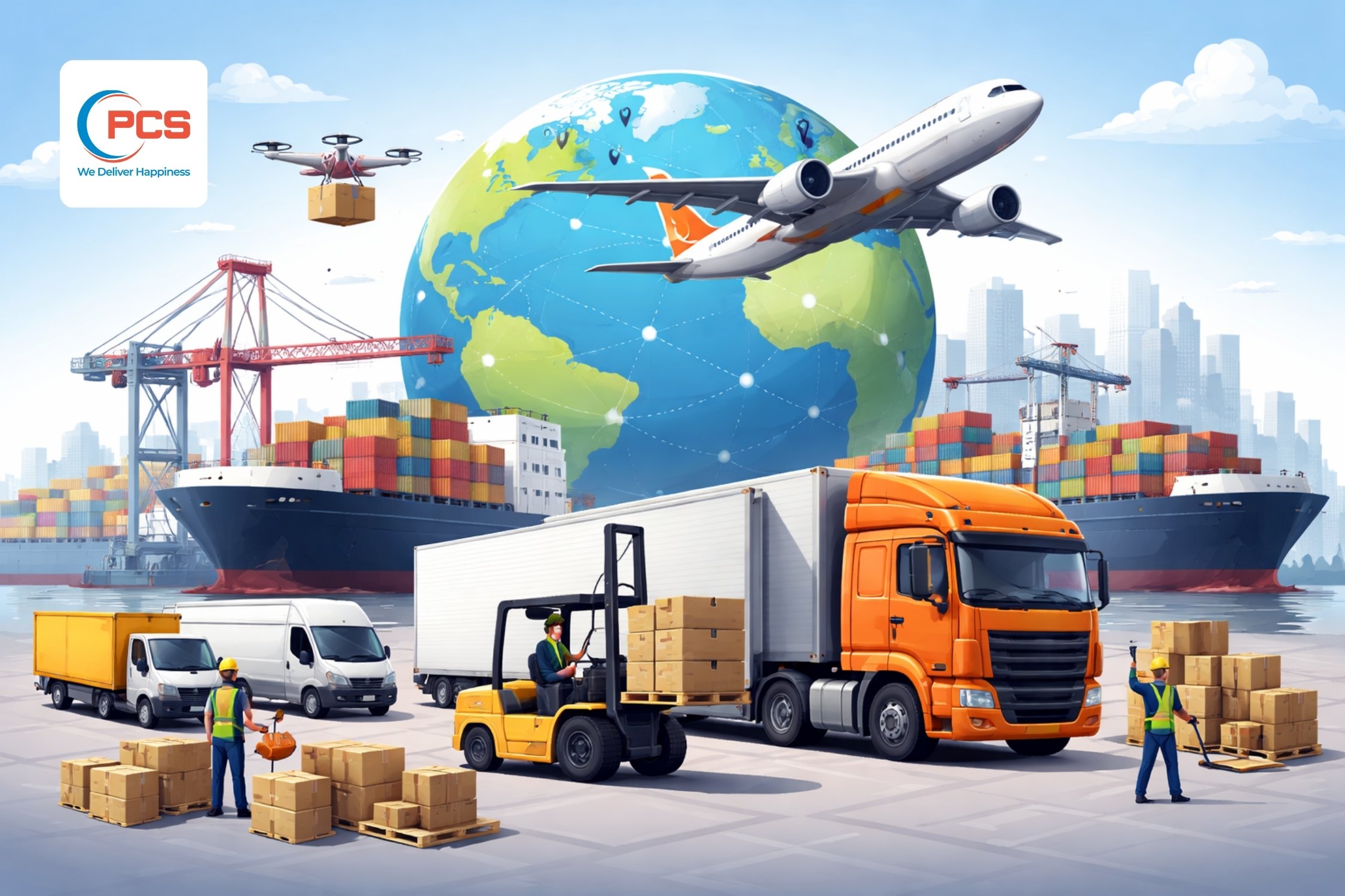 Dịch vụ logistics là hoạt động thương mại mục đích đưa hàng hoá từ nơi sản xuất đến tay người tiêu dùng. Dịch vụ logistics là hoạt động thương mại mục đích đưa hàng hoá từ nơi sản xuất đến tay người tiêu dùng.