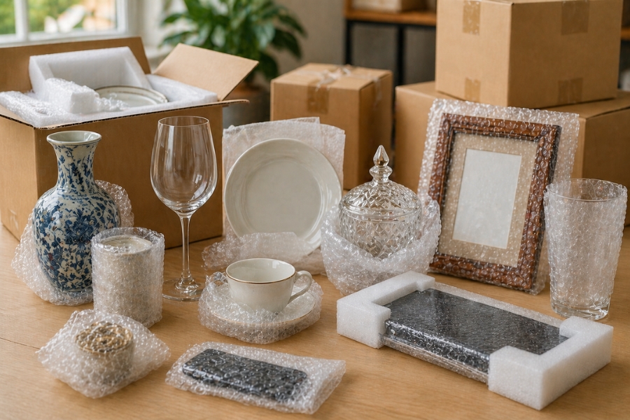 C&aacute;c mặt h&agrave;ng dễ vỡ với chất liệu thủy tinh, s&agrave;nh, sứ cần được đ&oacute;ng g&oacute;i cẩn thận trước khi vận chuyển
