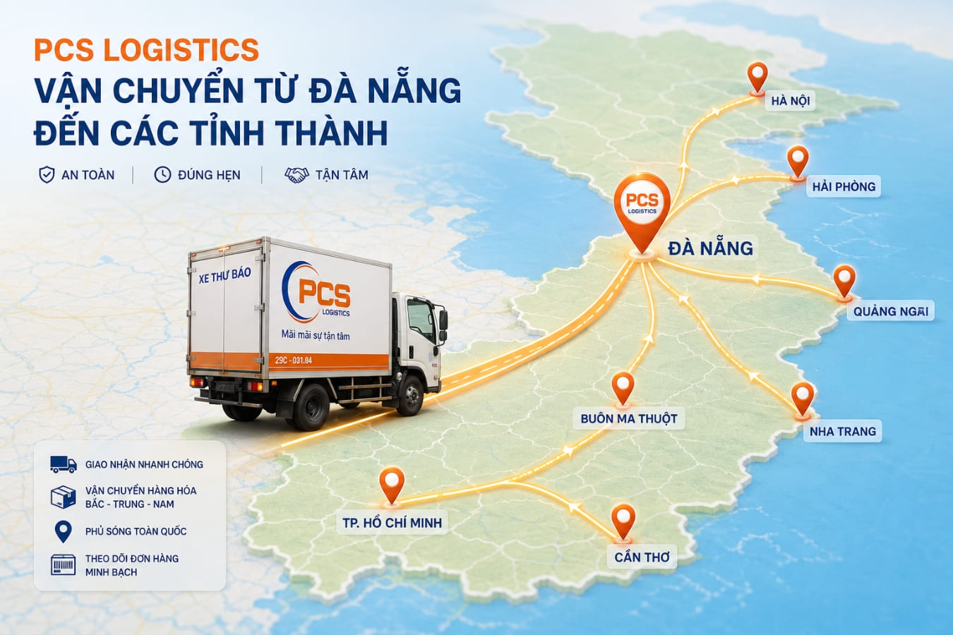 PCS Logistics cung cấp đa dạng dịch vụ vận chuyển cho doanh nghiệp lựa chọn