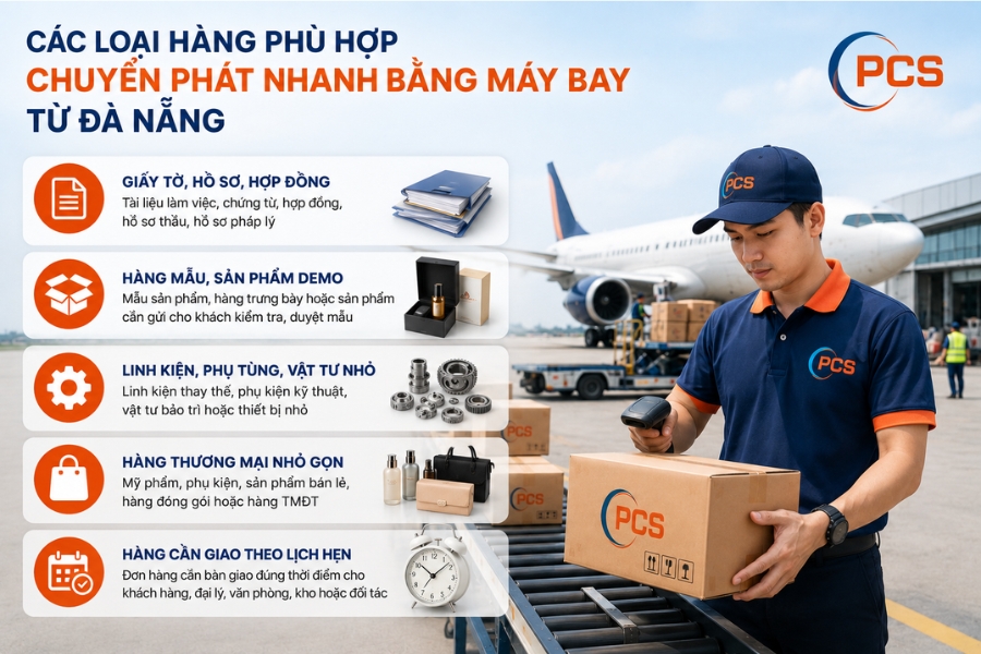 C&aacute;c loại h&agrave;ng h&oacute;a ph&ugrave; hợp chuyển ph&aacute;t nhanh bằng m&aacute;y bay