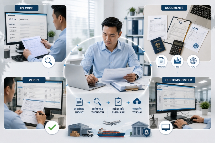 Quy tr&igrave;nh chuẩn bị hồ sơ truyền tờ khai hải quan&nbsp;