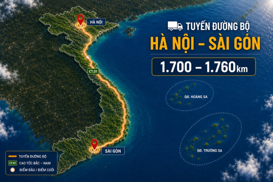 Chuyển phát nhanh đường bộ tuyến Hà Nội - Sài Gòn Chuyển phát nhanh đường bộ tuyến Hà Nội - Sài Gòn