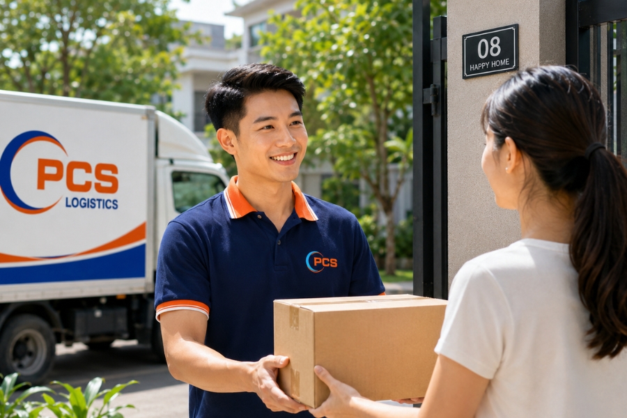 PCS Logistics giao nhận tận nơi, doanh nghiệp kh&ocirc;ng cần tự trung chuyển