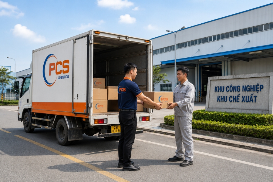 PCS Logistics đến lấy/trả h&agrave;ng tại địa chỉ đ&atilde; thỏa thuận