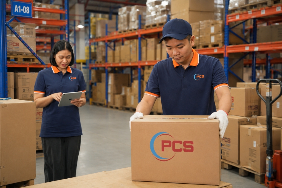 PCS Logistics cung cấp dịch vụ fulfillment nội địa trọn g&oacute;i từ lưu kho, xử l&yacute; đơn, đ&oacute;ng g&oacute;i đến giao h&agrave;ng v&agrave; đối so&aacute;t