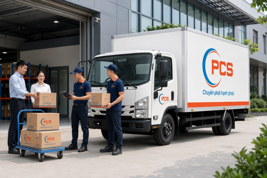 Quy tr&igrave;nh vận chuyển h&agrave;ng h&oacute;a tại PCS logistics cho doanh nghiệp