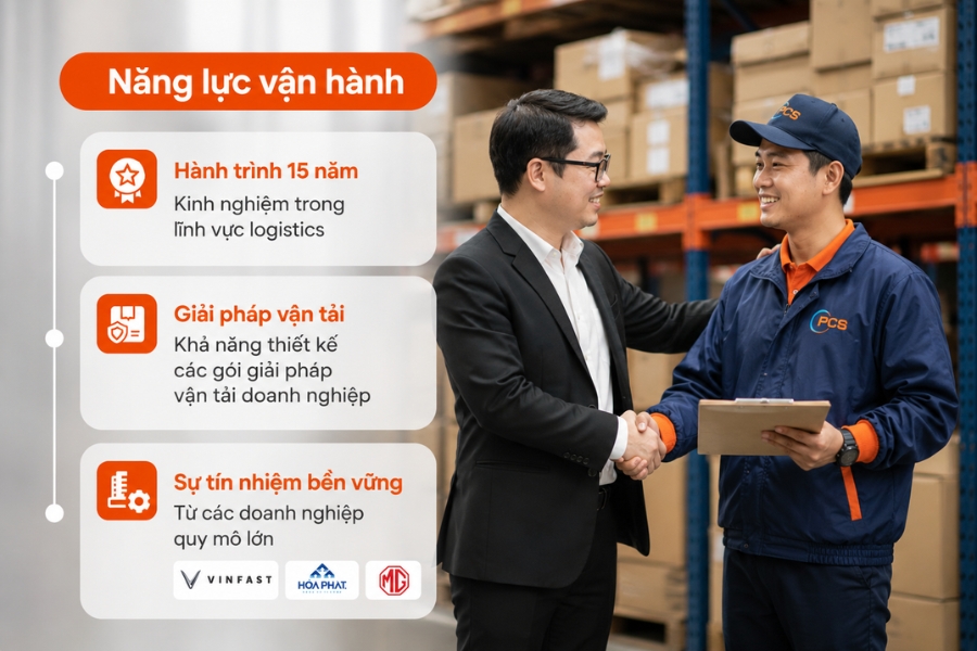 Năng lực vận h&agrave;nh của PCS Logistics