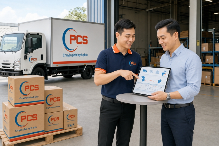 PCS Logistics kiểm soát xuyên suốt hành trình vận chuyển hàng hóa từ Hà Nội đến Cam Ranh. PCS Logistics kiểm soát xuyên suốt hành trình vận chuyển hàng hóa từ Hà Nội đến Cam Ranh.