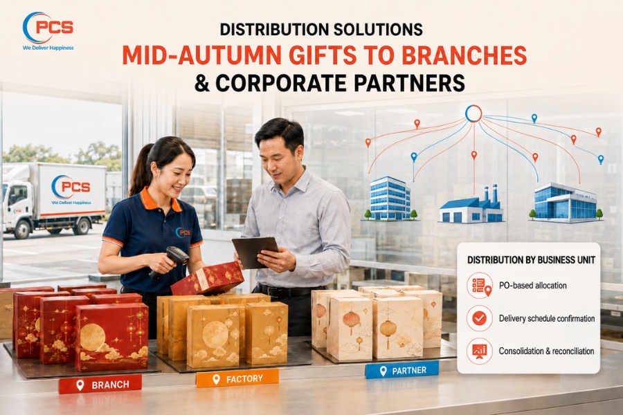PCS Logistics distributes Mid-Autumn gifts to branches, offices, factories and business partners according to each company&rsquo;s plan