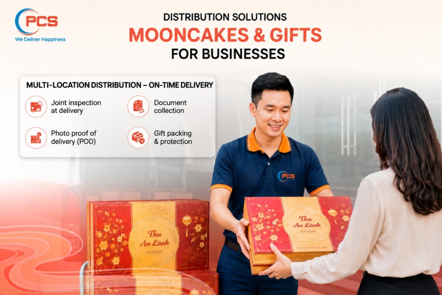 PCS Logistics supports mooncake transfers from factories to regional warehouses, distribution centres and distributors nationwide