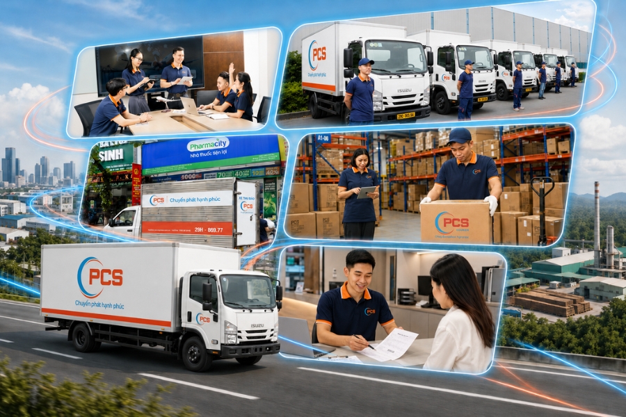 Kinh nghiệm vận h&agrave;nh c&ugrave;ng mạng lưới tại ph&iacute;a Nam gi&uacute;p PCS Logistics chủ động điều phối phương tiện v&agrave; xử l&yacute; c&aacute;c y&ecirc;u cầu giao nhận thực tế.&nbsp;