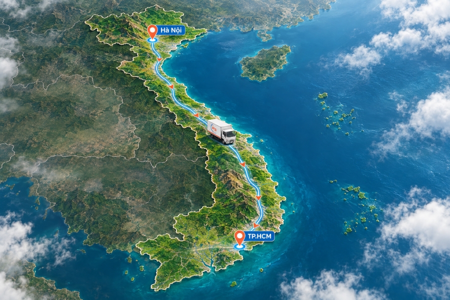 PCS Logistics kết nối h&agrave;ng h&oacute;a Bắc &ndash; Trung &ndash; Nam, phục vụ ph&acirc;n phối đến đại l&yacute; v&agrave; showroom.