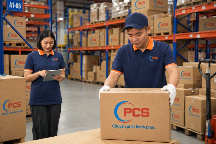 PCS Logistics theo dõi hàng hóa từ nhập kho, xử lý đơn đến giao hàng và xác nhận POD PCS Logistics theo dõi hàng hóa từ nhập kho, xử lý đơn đến giao hàng và xác nhận POD