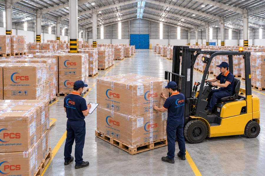 PCS Logistics combines warehousing capabilities and lifting equipment to receive and handle palletized goods. PCS Logistics combines warehousing capabilities and lifting equipment to receive and handle palletized goods.