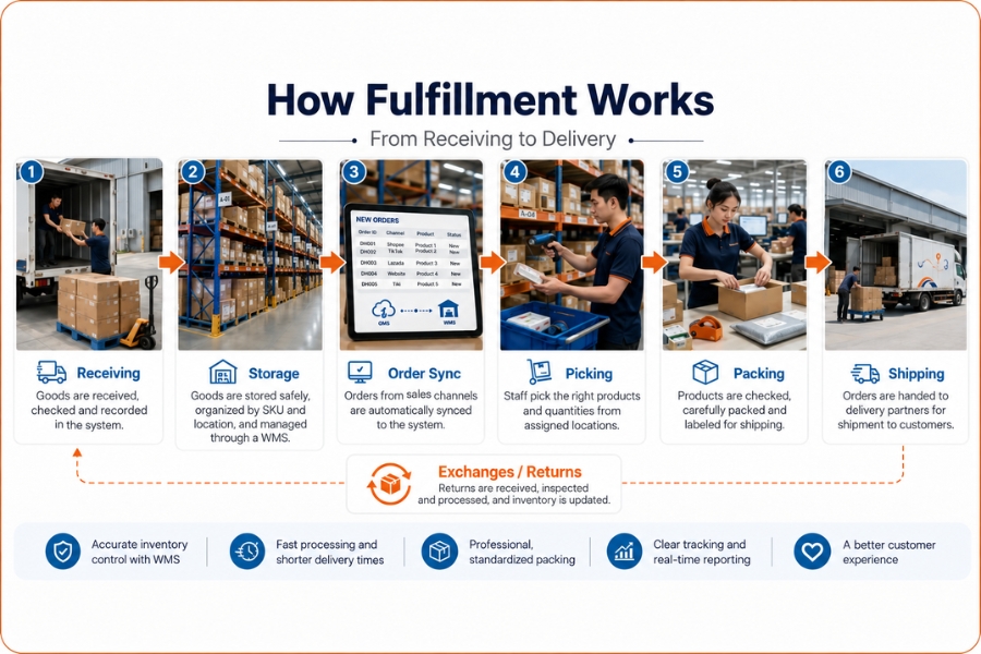 How the fulfillment service model works.